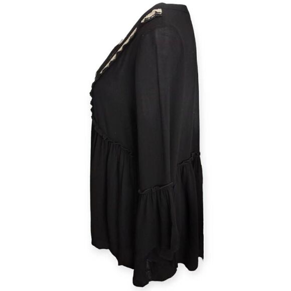 JODIFL BLACK BELL SLEEVE PEASANT TOP SZ.S NWT - Picture 4 of 9